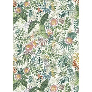 Beverly Floral Fern Removable Peel and Stick Vinyl Wall Mural, 108 in. x 78 in.