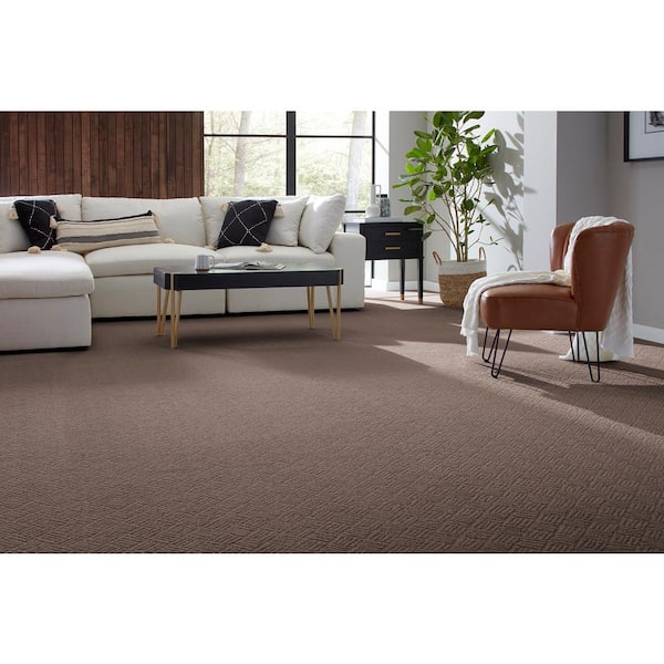 Embers Aloft Cocoa Brown 39 oz. Triexta Pattern Installed Carpet