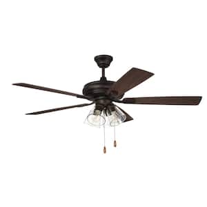 Eos Clear 4 Light52 in. Indoor Dual Mount Espresso Finish Ceiling Fan with Reversible Espresso/Walnut Blades