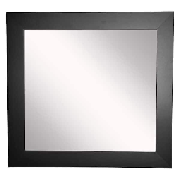 Unbranded 24 in. W x 24 in. H Framed Square Bathroom Vanity Mirror in Black