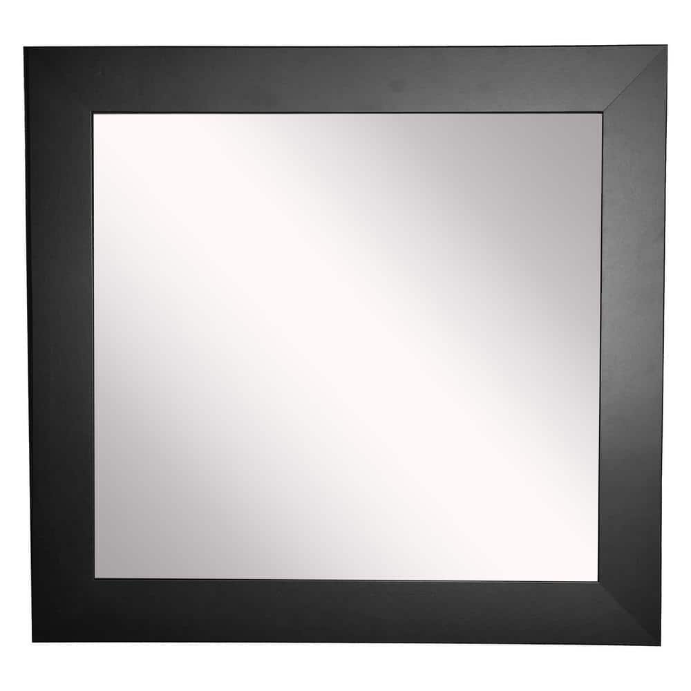 27 in. W x 27 in. H Framed Square Bathroom Vanity Mirror in Black ...