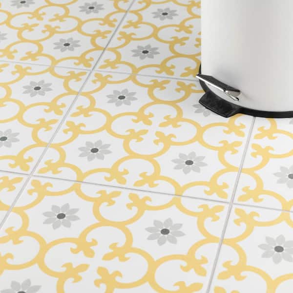 Merola Tile Daria Dandelion 9-3/4 in. x 9-3/4 in. Porcelain Floor