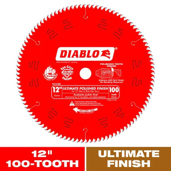 DIABLO 12in. x 100-Teeth Ultimate Polished Finish Saw Blade for Wood