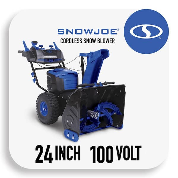 Snow Joe 100V IONMAX 24 in. Cordless Dual-Stage/ Electric Snow Blower with 2 x 5.0 Ah Batteries and Charger