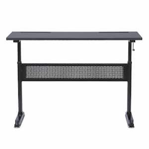 54 in. Rectangular Black Standing Desk with Adjustable Height Feature