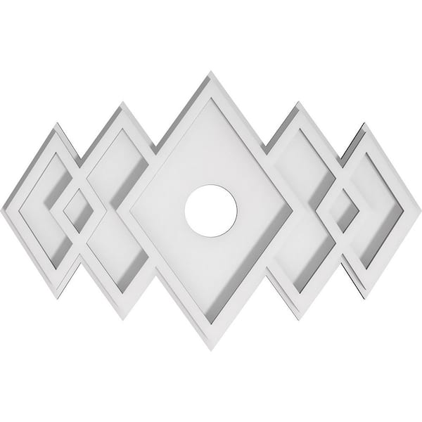 Ekena Millwork 16 in. x 10.62 in. x 1 in. Zoe Architectural Grade PVC Contemporary Ceiling Medallion