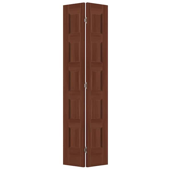 JELD-WEN 24 in. x 80 in. Conmore Amaretto Stain Smooth Hollow Core Molded Composite Interior Closet Bi-Fold Door
