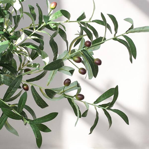 Artificial 28 in. Olive Tree Branches with Greenery Stems in Vase