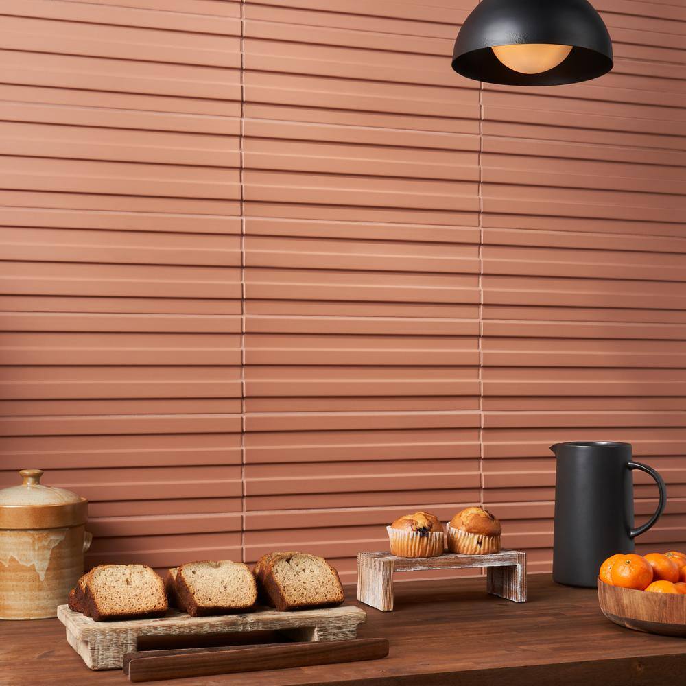 Terracotta 6x18 Matte Porcelain Fluted Wall Tile