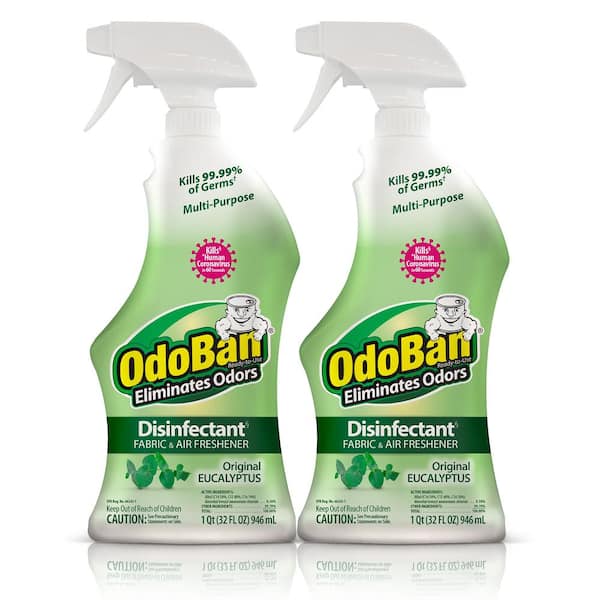 OdoBan 32 oz. Eucalyptus Multi-Purpose Disinfectant Spray, Odor Eliminator,  Sanitizer, Fabric Freshener, Mold Control (2-Pack) 910061-Q2 - The Home  Depot