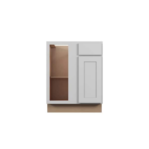 Kunal Kitchens Bedford Shaker 33 in. W x 34.5 in. H x 24 in. D in Painted White Plywood Assembled Corner Blind Base-Right