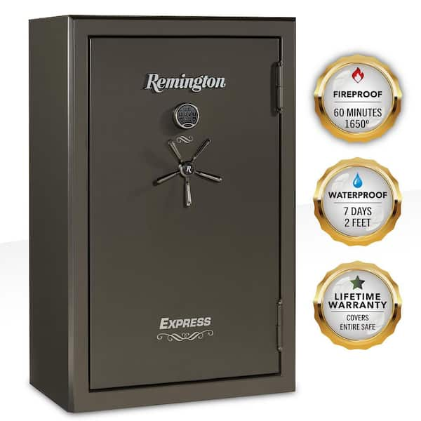 Remington Express 44-Gun Fireproof and Waterproof Gun Safe with Electronic Lock, Graphite Satin Metallic