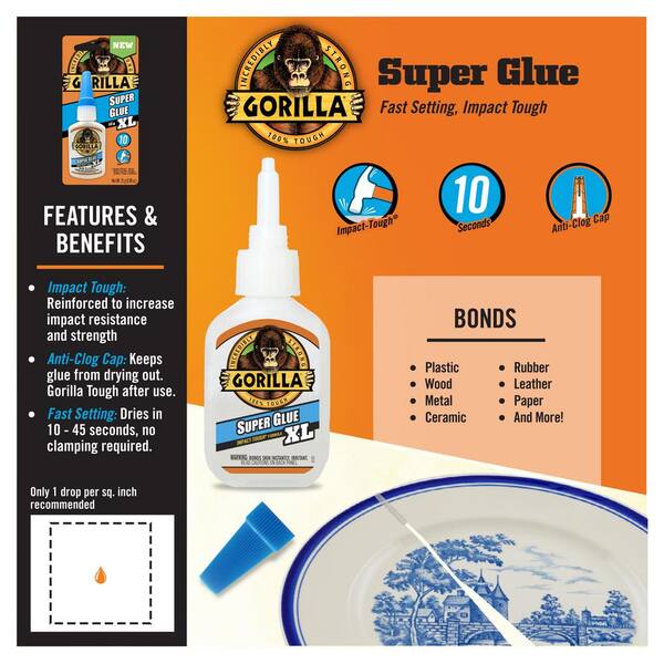 Gorilla 25g Super Glue XL Clear (6-Pack) 7400202 - The Home