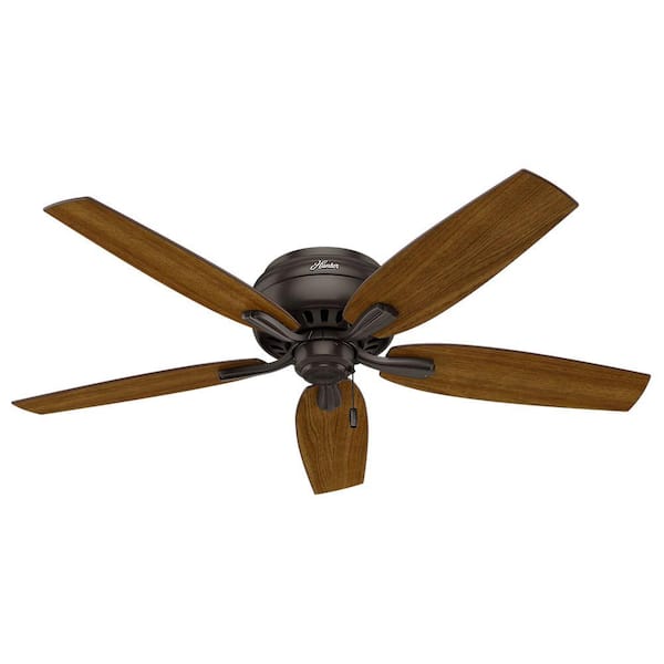 Hunter - Newsome 52 in. Indoor Premier Bronze Bowl Light Kit Low-Profile Ceiling Fan