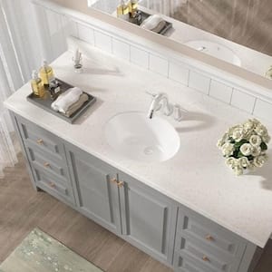 New Port 19-1/2 in. Bathroom Sink in White Ceramic Oval Drop-In with Overflow