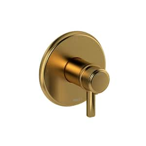 Momenti 1-Handle Wall Mount 1/2 in. Therm and Pressure Balance Trim Kit in Brushed Gold (Valve Not included)