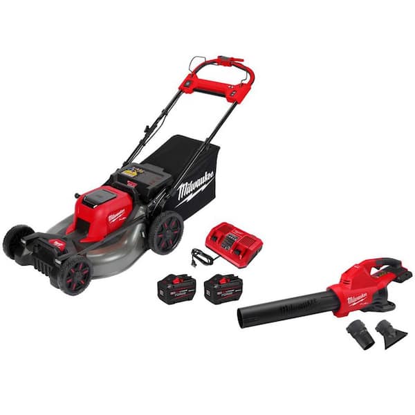 M18 FUEL Brushless Cordless 21 in. Walk Behind Self-Propelled Mower with (2) 12Ah Battery, Charger & Dual Battery Blower