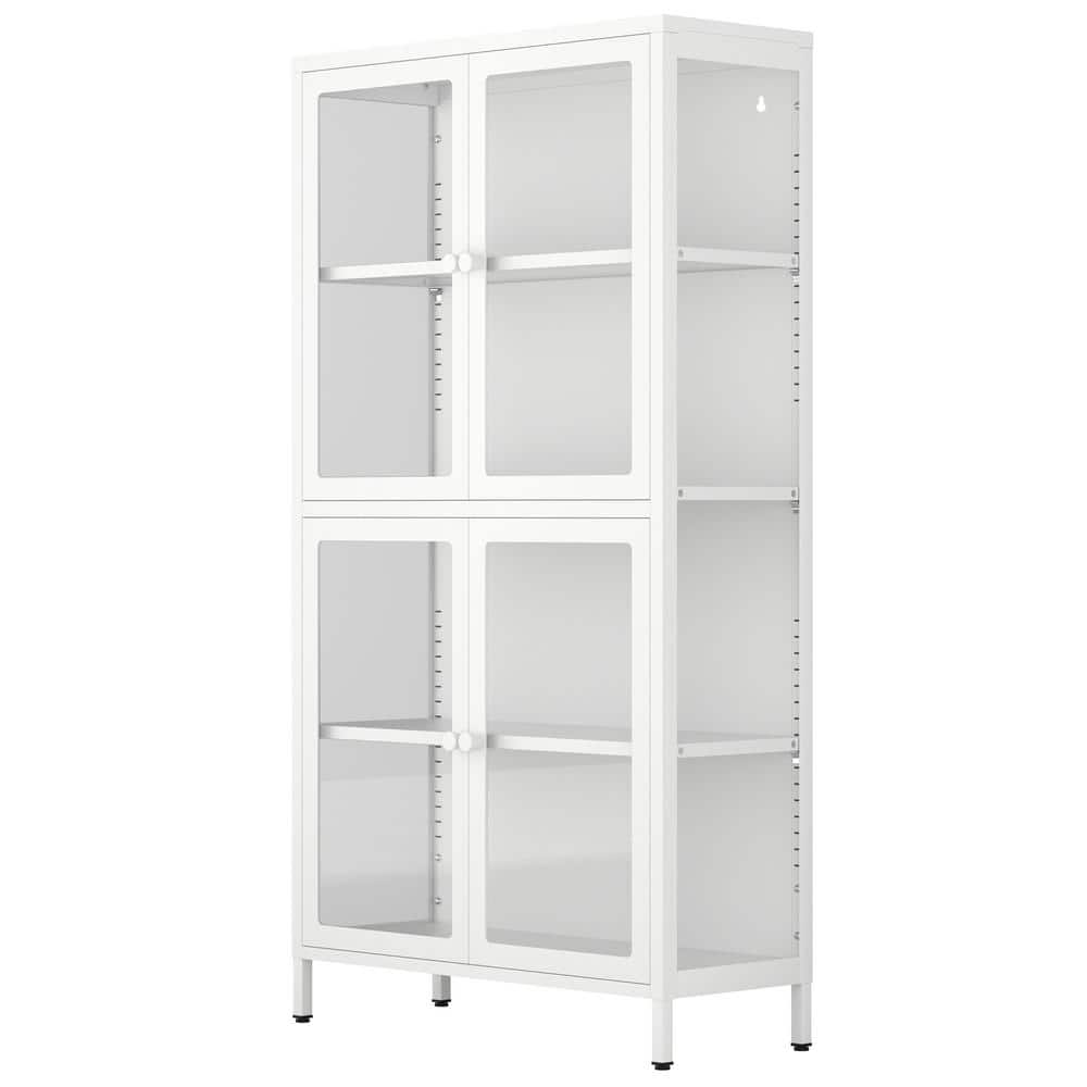 31.5 in. W x 12.6 in. D x 59.06 in. H Bathroom White Linen Cabinet