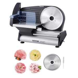 Meat Slicer, 7.5 in. Electric 180W Meat Slicer in Black with Two Premium SUS420 Blades, 0-0.6 in. Adjustable Thickness