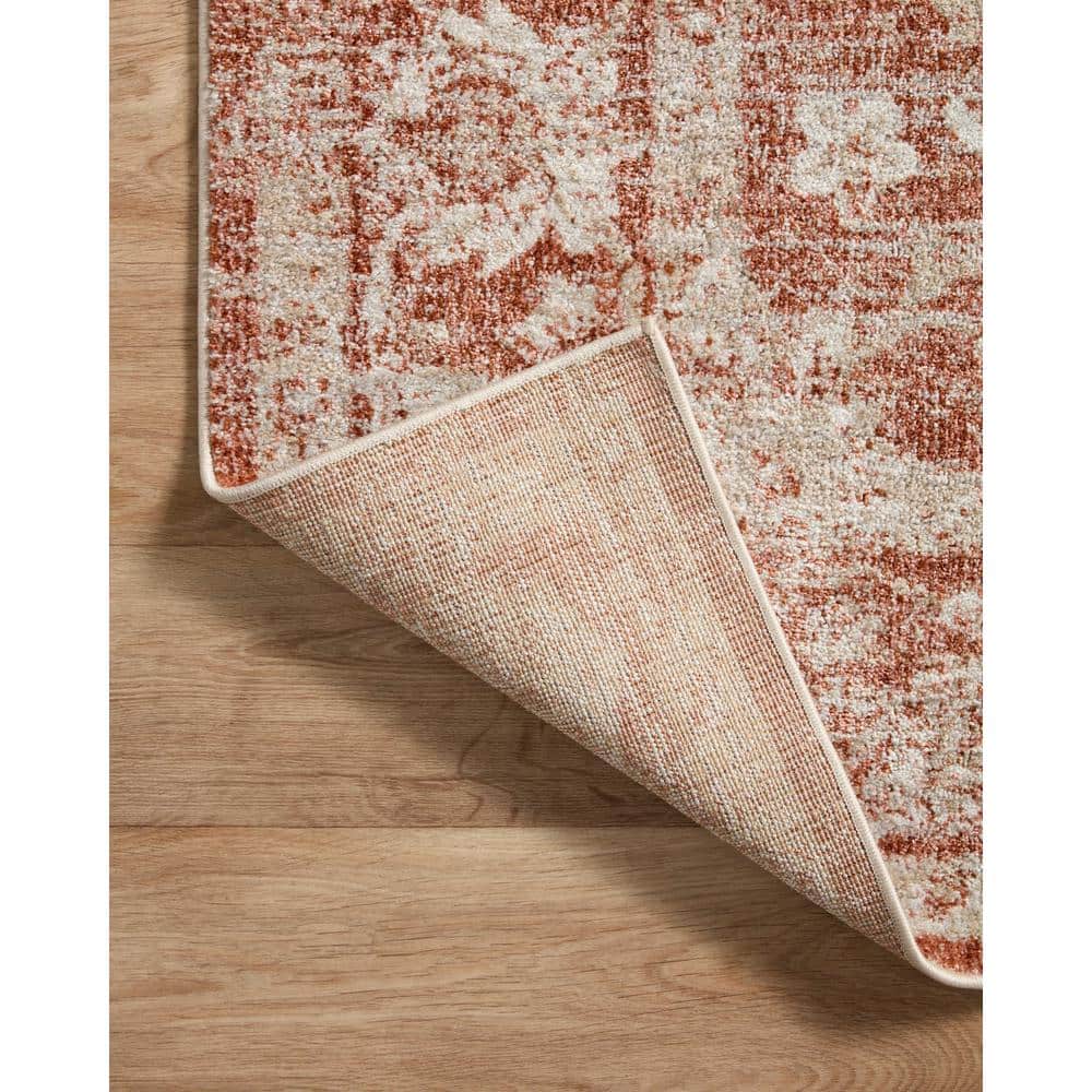 Odette Rust and Ivory Synthetic Rectangular Accent Rug