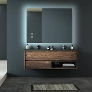 36 in. W x 28 in. H Rectangle Frameless Backlit Wall Bathroom Vanity Mirror Anti-Fog Dimmable LED Illuminated Mirror