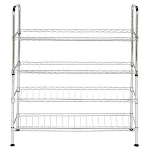 Lidia 33.5 in. Chrome Wire Adjustable Shoe Rack
