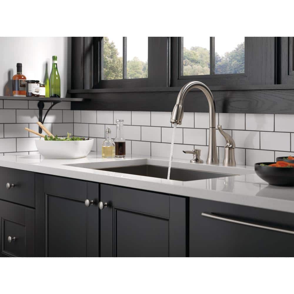Stainless Steel Pull-Down Kitchen Faucet with Soap Dispenser