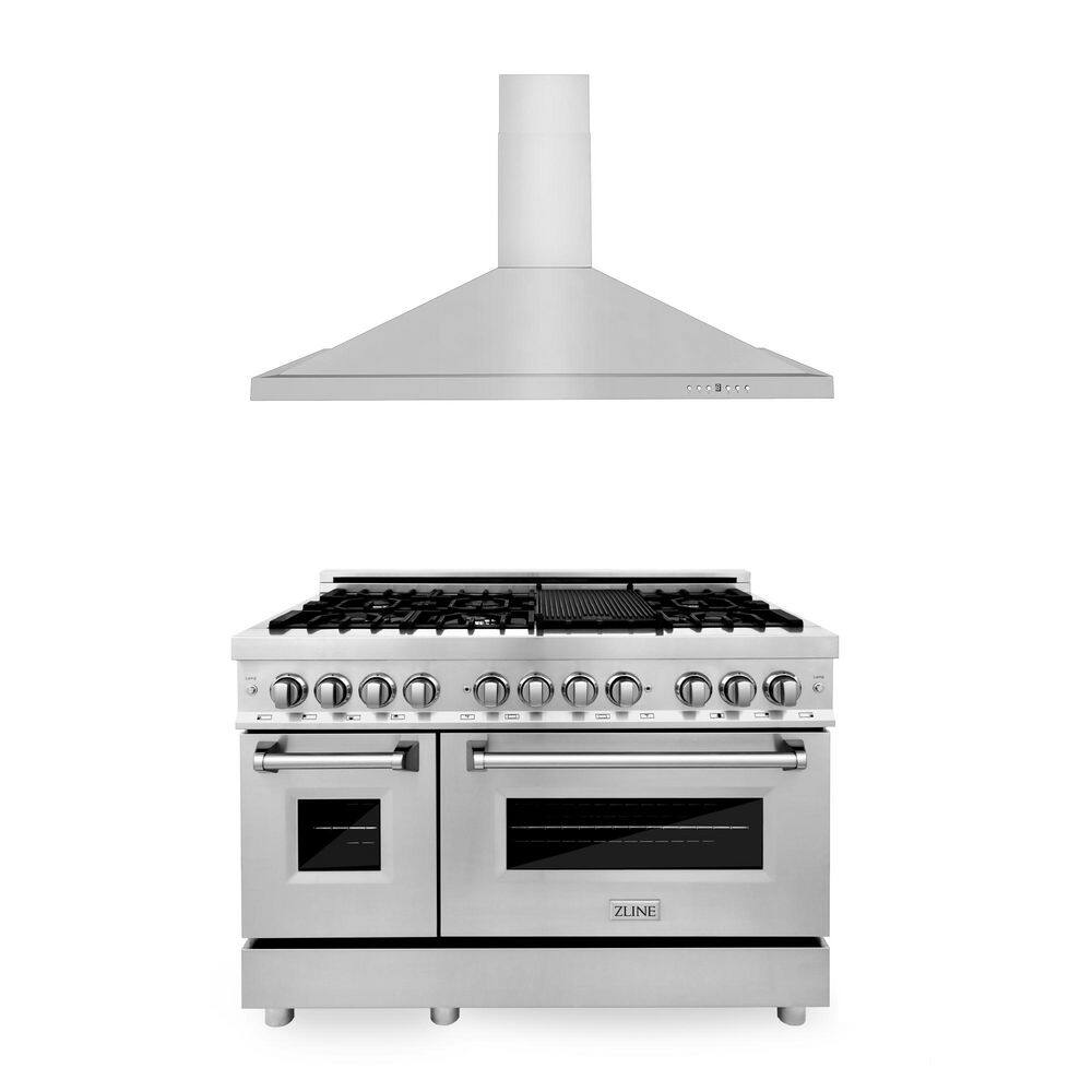 48 in. Kitchen Package with Stainless Steel Dual Fuel Range and Convertible Vent Range Hood price history on PriceWatchPro