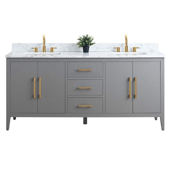 Vanity Art 72 in. W x 22 in. D x 34 in. H Double Sink