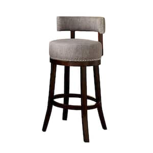 Lynsey 34 in. H Light Gray Contemporary Bar Stool with Linen Cushion (Set of 2)