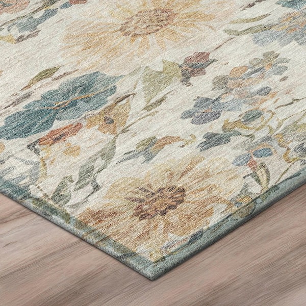 Chantille Machine Washable Indoor/Outdoor Abstract ACN2943 Ivory 5 ft. x 7 ft. 6 in. Area Rug