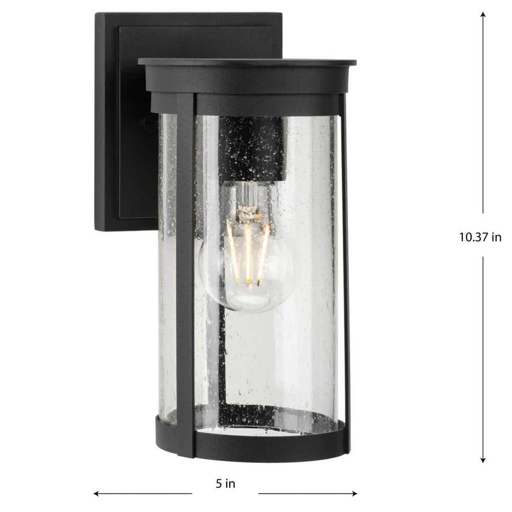Belden Black Cast Aluminum Outdoor Wall Lantern with Clear Glass