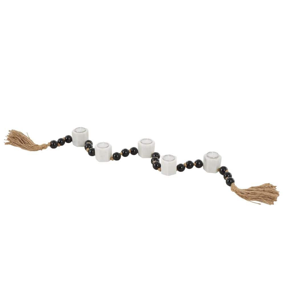 White Marble Garland Candle Holder with Brown Tassel and Black Beads price history on PriceWatchPro