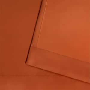 Cabana Mecca Orange Solid Light Filtering Grommet Top Indoor/Outdoor Curtain, 54 in. W x 108 in. L (Set of 2)