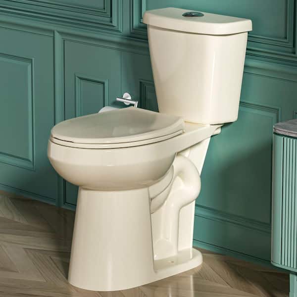 Kuomih 21 in. Extra Tall Toilet 2-Piece 1.1/1.6 GPF Dual Flush Round Heightened Toilet in Bone High Toilets for Seniors