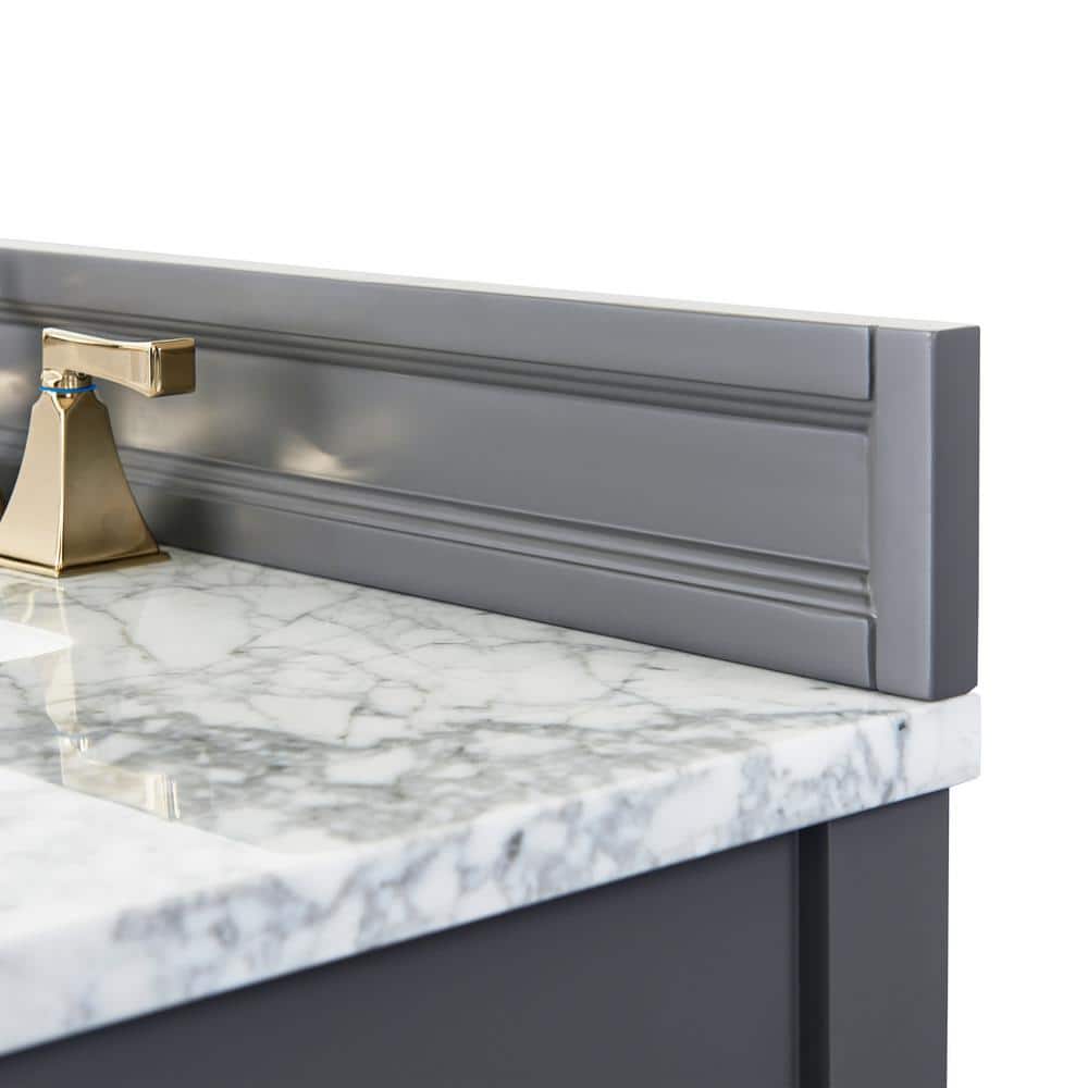 Adeline 60'' Sapphire Gray Double Bathroom Vanity with Marble Top