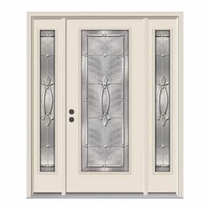 62 in. x 80 in. Full Lite Blakely Primed Steel Prehung Right-Hand Inswing Front Door with Sidelites