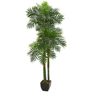 Nearly Natural Indoor 5 ft. Triple Areca Palm Artificial Tree 5536 ...