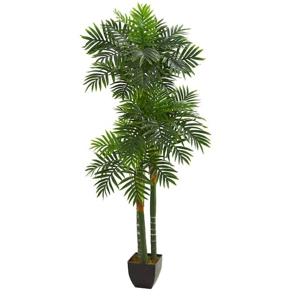 Nearly Natural Indoor 5.5 ft. Triple Areca Palm Artificial Tree