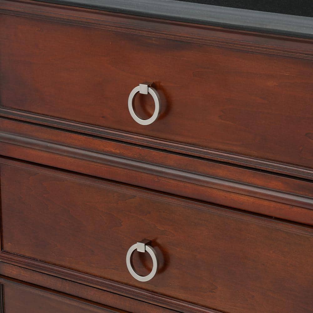 Brushed Nickel Modern Ring Pull with Mounting Hardware
