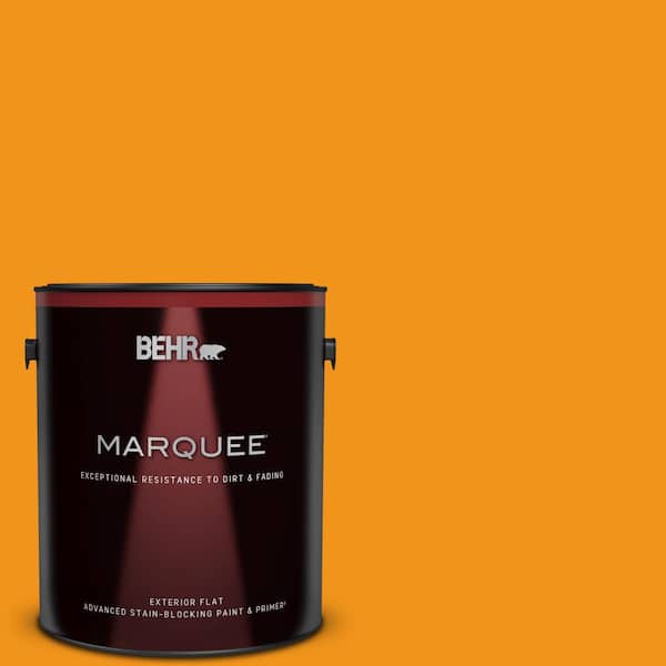 BEHR MARQUEE 1 gal. #290B-7 Yam Flat Exterior Paint & Primer