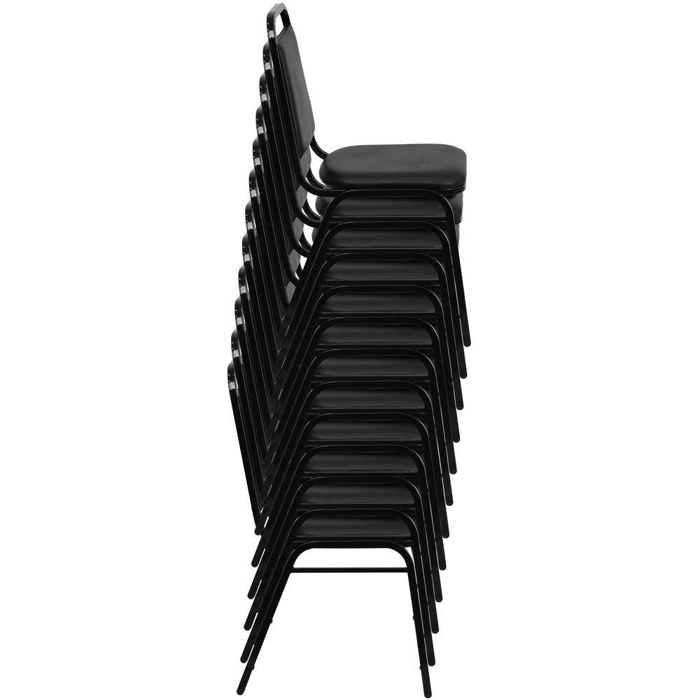 Burgundy Vinyl and Silver Metal Stacking Banquet Chair