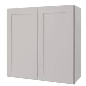 Avondale 30 in. W x 12 in. D x 30 in. H Ready to Assemble Plywood Shaker Wall Kitchen Cabinet in Dove Gray