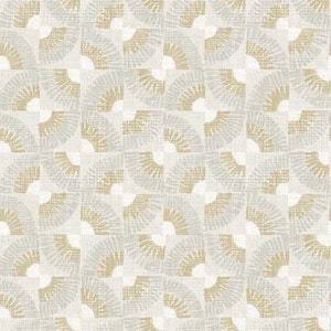Grasscloth Fans Canary Gold Peel and Stick Wallpaper Sample