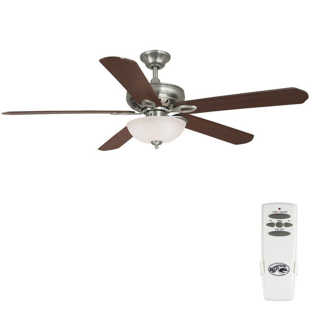 Hampton Bay Asbury 60 in. LED Indoor Brushed Nickel Ceiling Fan with Light Kit and Remote Control 26612 Sansujyuku sansujyuku.com