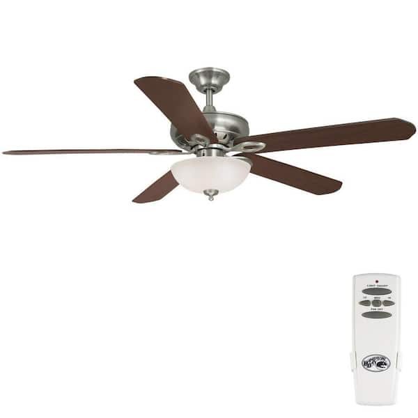 Hampton Bay Asbury 60 in. LED Indoor Brushed Nickel Ceiling Fan with Light Kit and Remote Control
