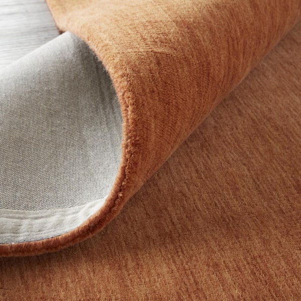 10 ft. Round Orange Abstract Area Rug