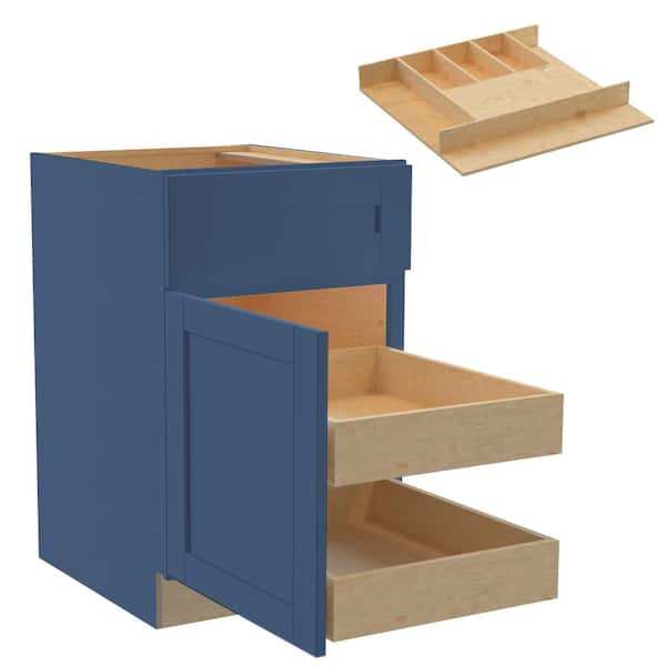 Home Decorators Collection Washington Vessel Blue Plywood Shaker Assembled Base Kitchen Cabinet Left 2ROT CT21 W in. 24 D in. 34.5 in. H