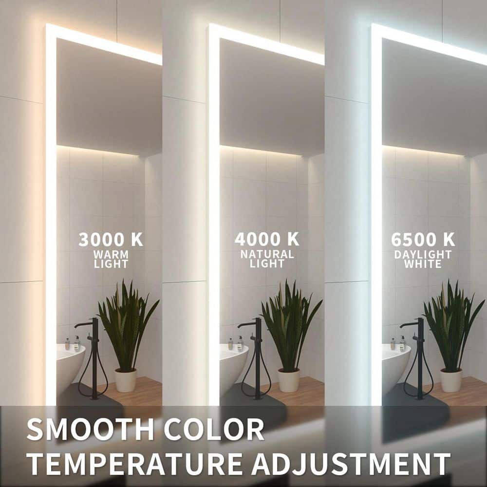 Clear 60" x 36" Frameless LED Bathroom Vanity Mirror