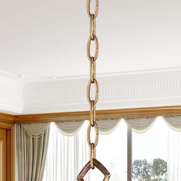 AVIANCE LIGHTING Accessories 3 ft. Vintage Gold Leaf Heavy-Duty Decorative Chain